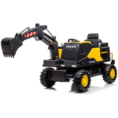 S&auml;hk&ouml;auto/kaivinkone lapsille Volvo 12V &ndash; kauko-ohjattava kauha, 3&ndash;5 km/h, maksimipaino 30 kg &ndash; Keltainen