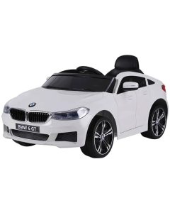 BMW 6 GT 12V lasten sähköajoneuvo – kauko-ohjattava, 3–5 km/h, enimmäispaino 30 kg – valkoinen