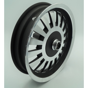 Fälg 12" alu fram svart/silver Vincero