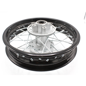 Takavanne musta 12", 12mm keskiö - dirtbike 90/125cc
