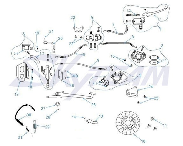 F19: Combined braking system