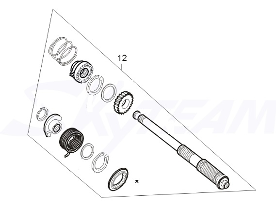 E12: Kick starter spindle