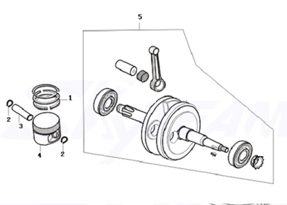 E09: Piston, crankshaft comp