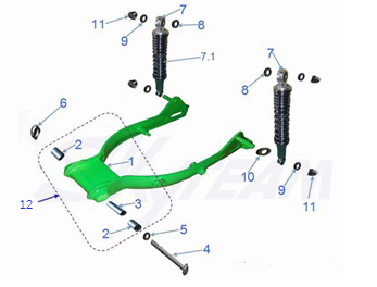 Rear Swing arm and rear shock absorber