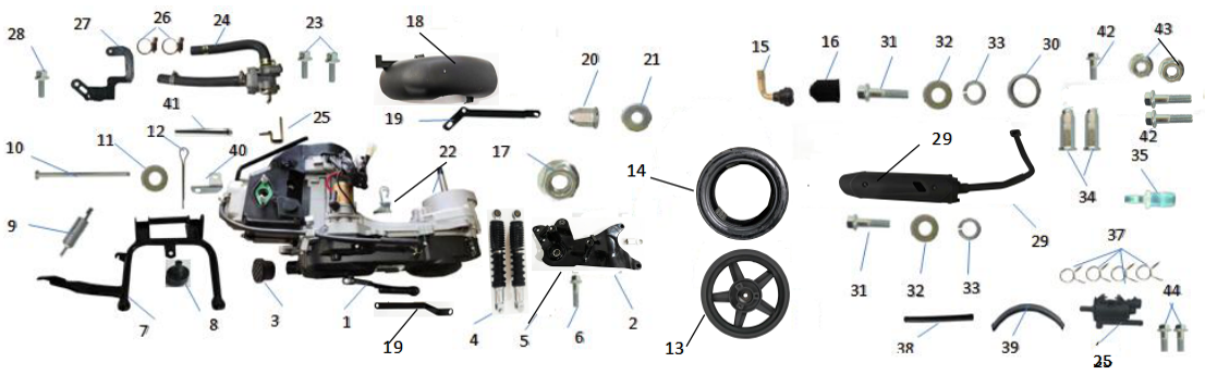 F 04: Motor, Bakhjul, Avgasrör