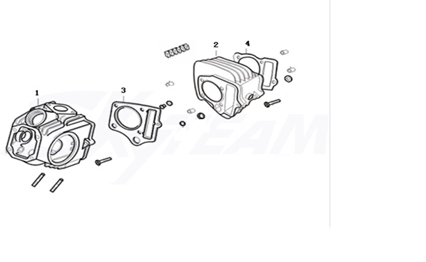 E01: Cylinderhead, cylinder body