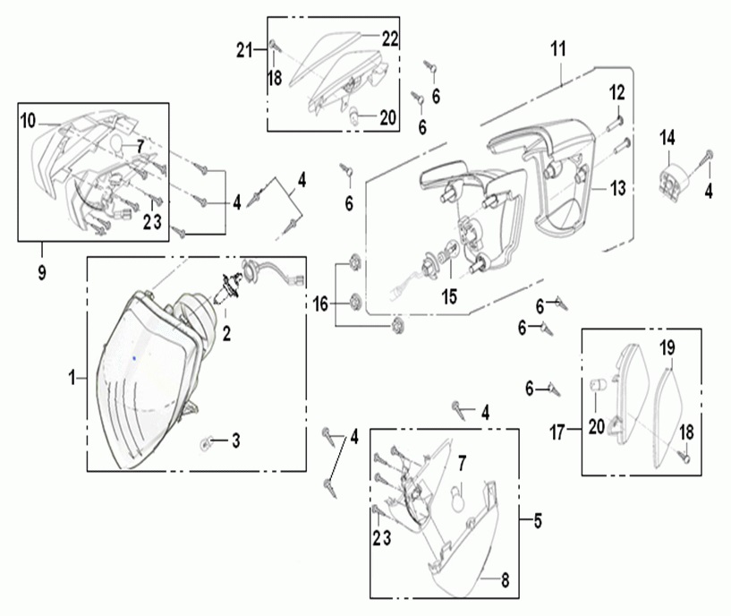 F16: Headlight, Front flashers