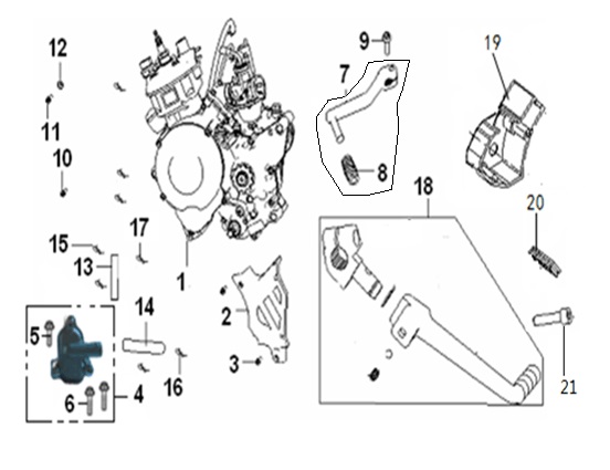 F22: Levers, Engine attachment