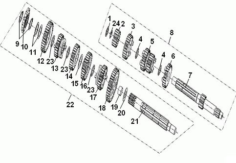 E06: Drive & driven shaft assy