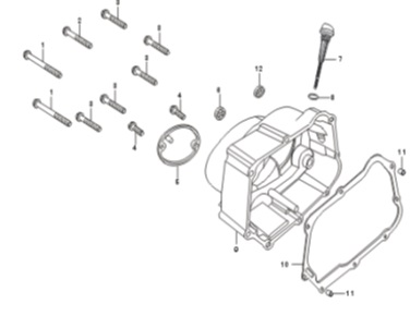 E05: Right crankcase cover