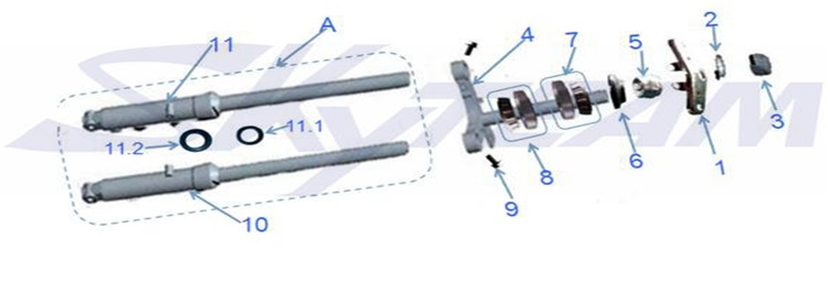 E14: Front fork main product photo