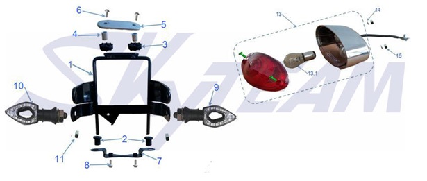 F10: Rear light, turning light