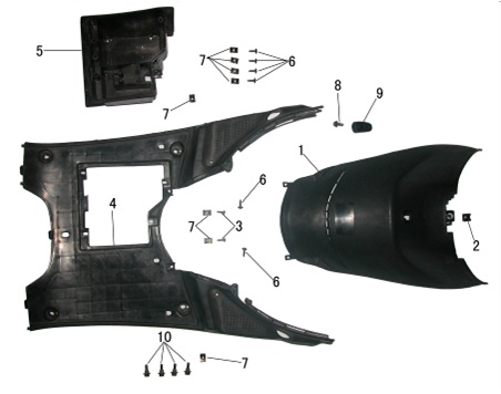 F09: Fotplatta, Batterifack