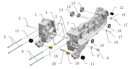 F15: Motordelar 50cc Popo 12